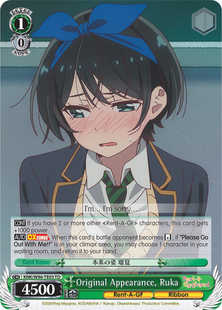 Original Appearance Ruka KNK/W86-TE03 TD Rent-A-Girlfriend Card