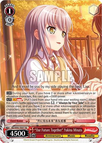 Our Future Together Yukina Minato BD/W95-TE07 TD BanG Dream! Girls Band Party! 5th Anniversary Card