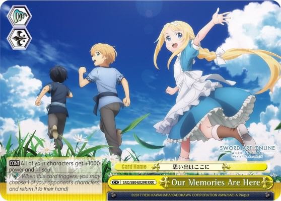 Our Memories Are Here RRR SAO/S80-E029R RRR Sword Art Online -Alicization- Vol.2 Card