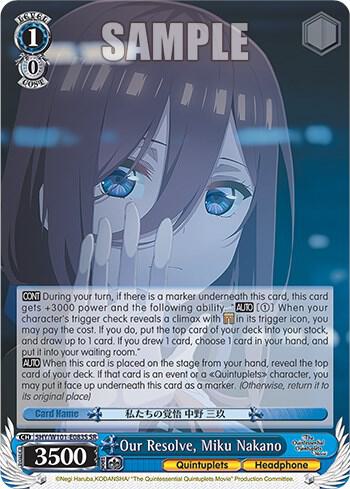 Our Resolve Miku Nakano SR 5HY/W101-E083S SR The Quintessential Quintuplets Movie Card