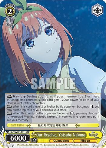 Our Resolve Yotsuba Nakano SR 5HY/W101-E011S SR The Quintessential Quintuplets Movie Card