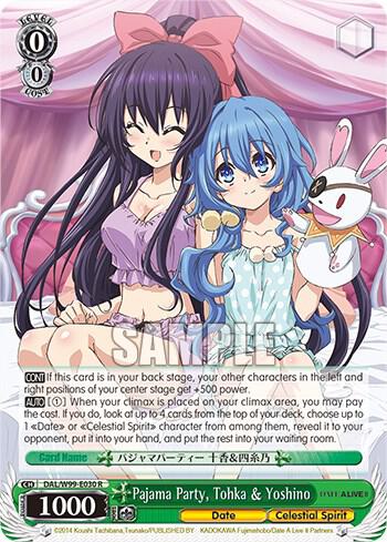 Pajama Party Tohka and Yoshino DAL/W99-E030 R Date A Live Vol.2 Card