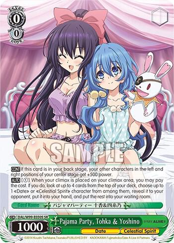 Pajama Party Tohka and Yoshino SR DAL/W99-E030S SR Date A Live Vol.2 Card