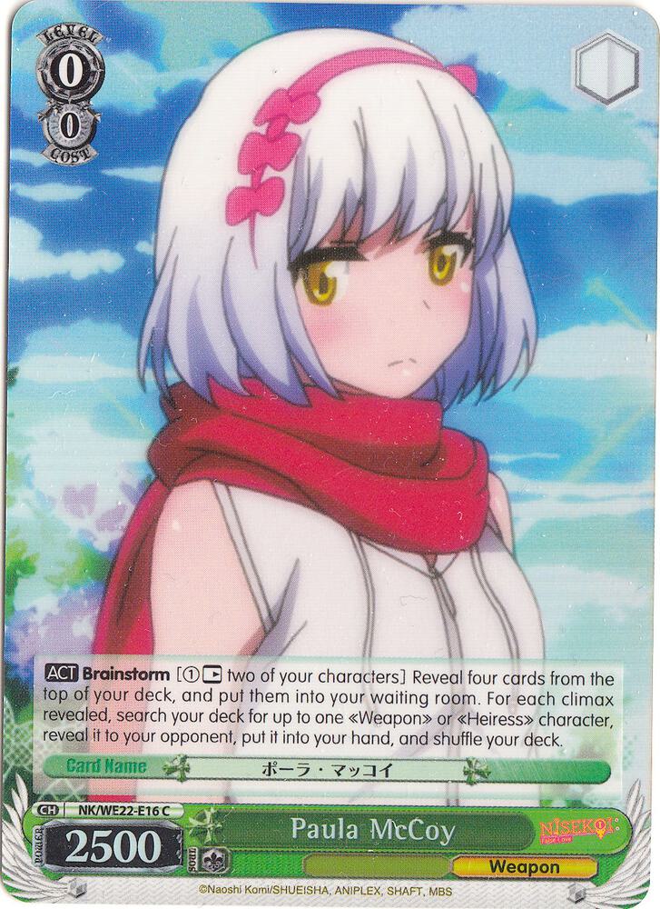 Paula McCoy Parallel Foil NK/WE22-E16 NISEKOI Extra Booster Card