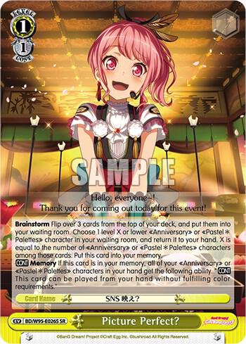 Picture Perfect SR BD/W95-E026S SR BanG Dream! Girls Band Party! 5th Anniversary Card
