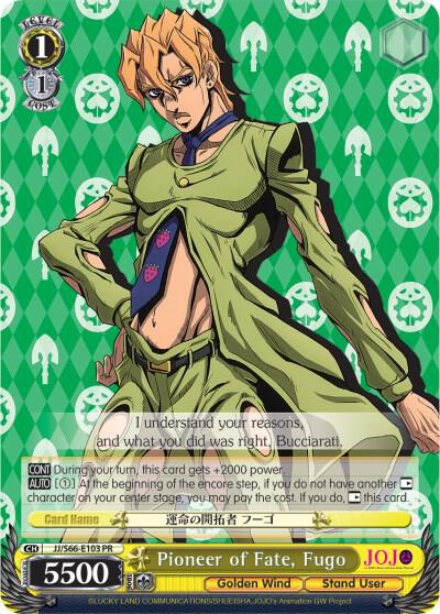 Pioneer of Fate Fugo JJ/S66-E103 PR JoJo's Bizarre Adventure: Golden Wind Card