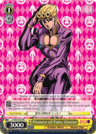 Pioneer of Fate Giorno JJ/S66-E102 PR JoJo's Bizarre Adventure: Golden Wind Card