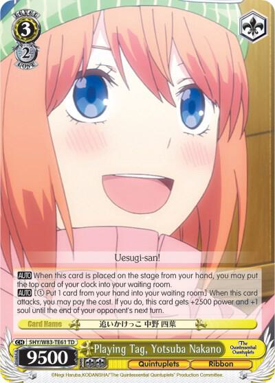 Playing Tag Yotsuba Nakano 5HY/W83-TE61 TD The Quintessential Quintuplets Card