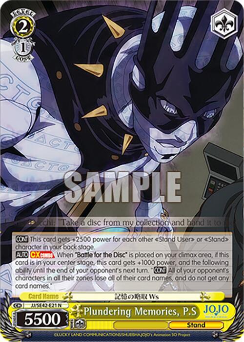 Plundering Memories PS JJ/SE42-E21 N JoJo's Bizarre Adventure: Stone Ocean Premium Booster Card