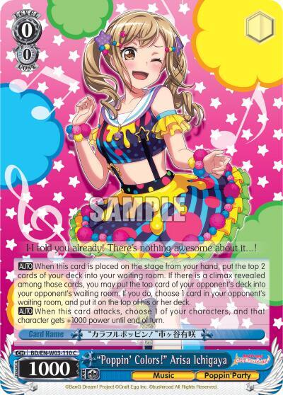 PoppinColors Arisa Ichigaya BD/EN-W03-110 C BanG Dream! Girls Band Party! MULTI LIVE Card