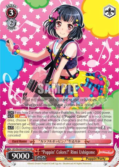 PoppinColors Rimi Ushigome HR BD/EN-W03-075H HR BanG Dream! Girls Band Party! MULTI LIVE Card