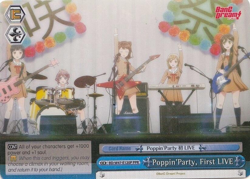 PoppinParty First LIVE Parallel Foil BD/W47-E120P PPR BanG Dream! Card