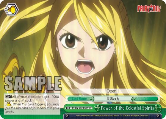 Power of the Celestial Spirits SR FT/EN-S02-050S SR Fairy Tail ver.E Card