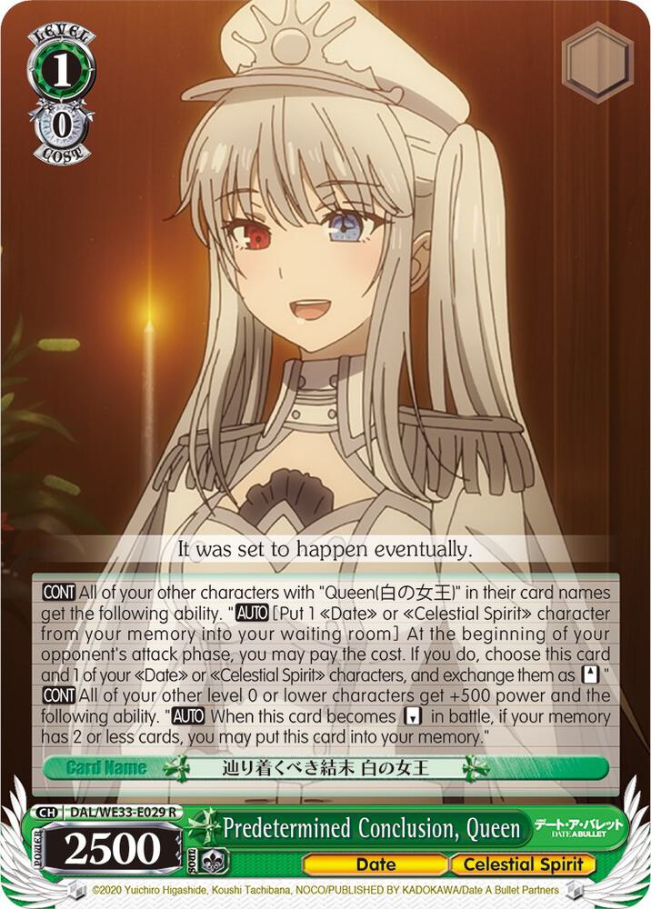 Predetermined Conclusion Queen DAL/WE33-E029 R Date A Bullet Card