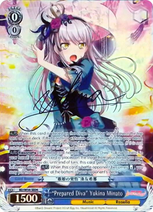Prepared Diva Yukina Minato Alternate Art Promo BD/W54-SE04 BanG Dream! Girls Band Party! Card