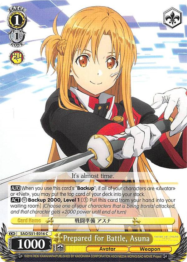 Prepared for Battle Asuna SAO/S51-E016 C Sword Art Online The Movie: -Ordinal Scale- Card