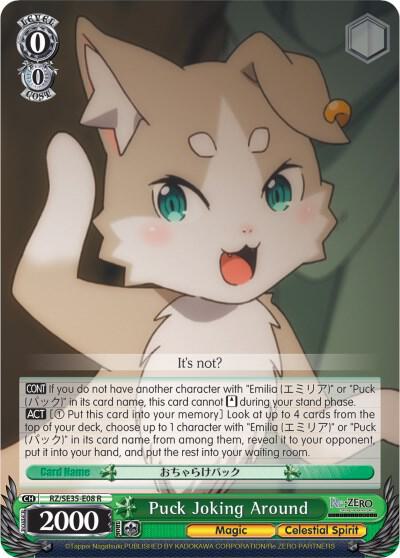 Puck Joking Around Parallel Foil RZ/SE35-E08 R Re:ZERO: The Frozen Bond Card