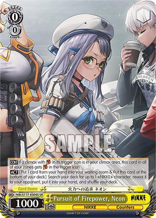 Pursuit of Firepower Neon SR NIK/S117-E004S SR GODDESS OF VICTORY: NIKKE Card
