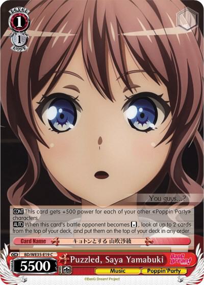 Puzzled Saya Yamabuki BD/WE35-E19 C Poppin’Party x Roselia Card