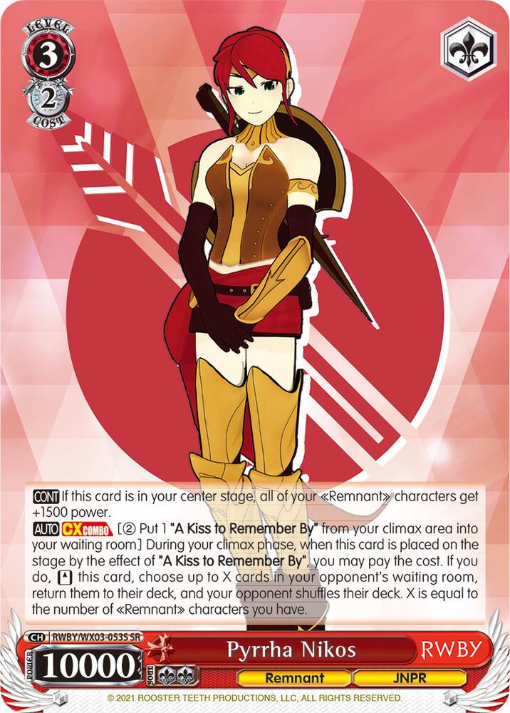 Pyrrha Nikos SR RWBY/WX03-053S SR RWBY Card