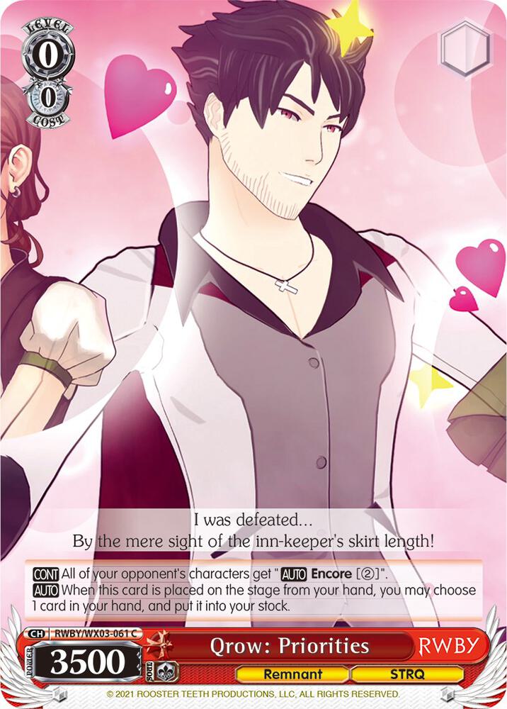 Qrow Priorities RWBY/WX03-061 C RWBY Card