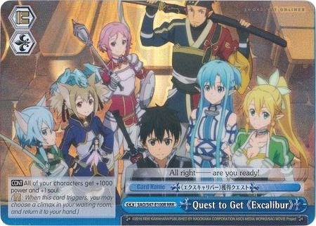 Quest to Get Excalibur RRR SAO/S47-E100R RRR Sword Art Online Re: Edit Card