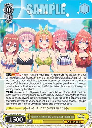Quintuplets in Swimsuits Ichika and Nino and Miku and Yotsuba and Itsuki 5HY/W101-E017 C The Quintessential Quintuplets Movie Card