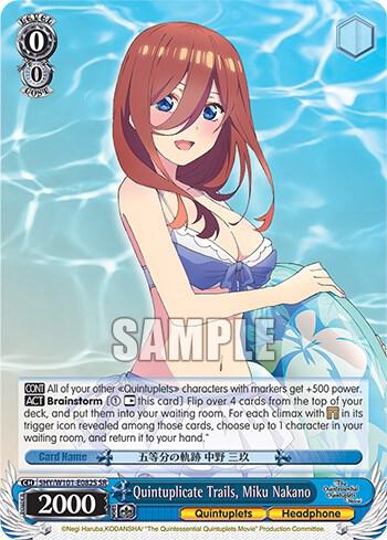 Quintuplicate Trails Miku Nakano SR 5HY/W101-E082S SR The Quintessential Quintuplets Movie Card
