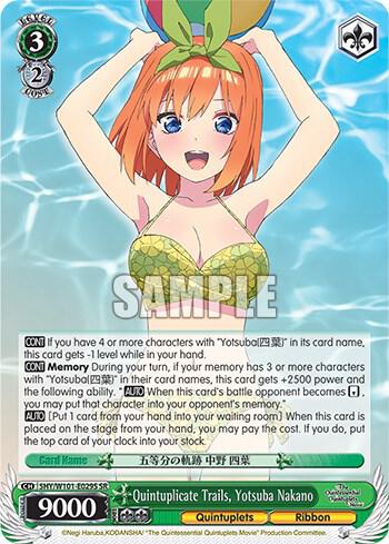 Quintuplicate Trails Yotsuba Nakano SR 5HY/W101-E029S SR The Quintessential Quintuplets Movie Card