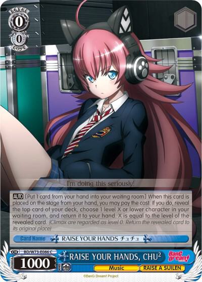 RAISE YOUR HANDS CHU BD/W73-E086 C BanG Dream! Vol.2 Card