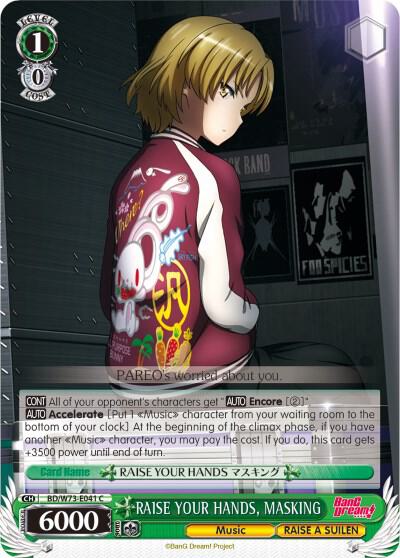 RAISE YOUR HANDS MASKING BD/W73-E041 C BanG Dream! Vol.2 Card