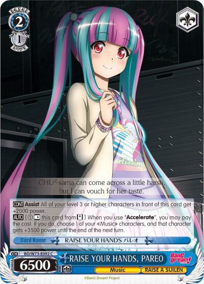 RAISE YOUR HANDS PAREO BD/W73-E092 C BanG Dream! Vol.2 Card