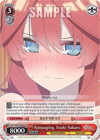 Rampaging Itsuki Nakano SR 5HY/W90-E064S SR The Quintessential Quintuplets 2 Card