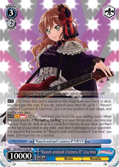 Rausch und and Craziness II Lisa Imai BD/WE35-E28 RR Poppin’Party x Roselia Card