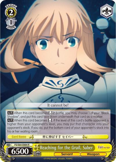 Reaching for the Grail Saber FS/S64-E004 R Fate/stay night [Heaven’s Feel] Card