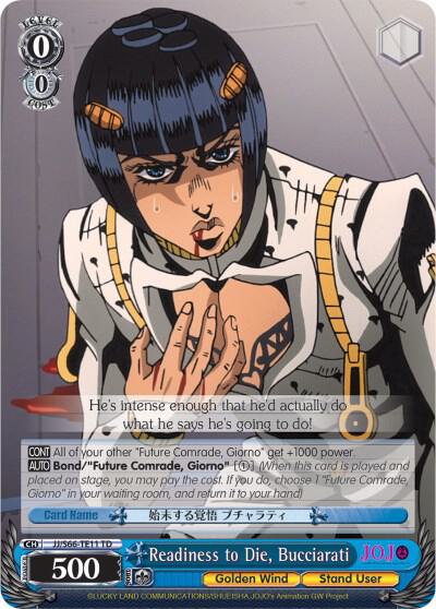 Readiness to Die Bucciarati JJ/S66-TE11 TD JoJo's Bizarre Adventure: Golden Wind Card