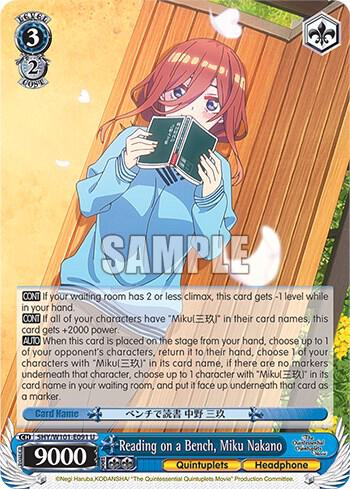 Reading on a Bench Miku Nakano 5HY/W101-E091 U The Quintessential Quintuplets Movie Card