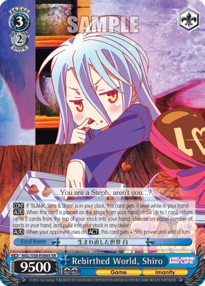 Rebirthed World Shiro SR NGL/S58-E086S SR No Game No Life Card