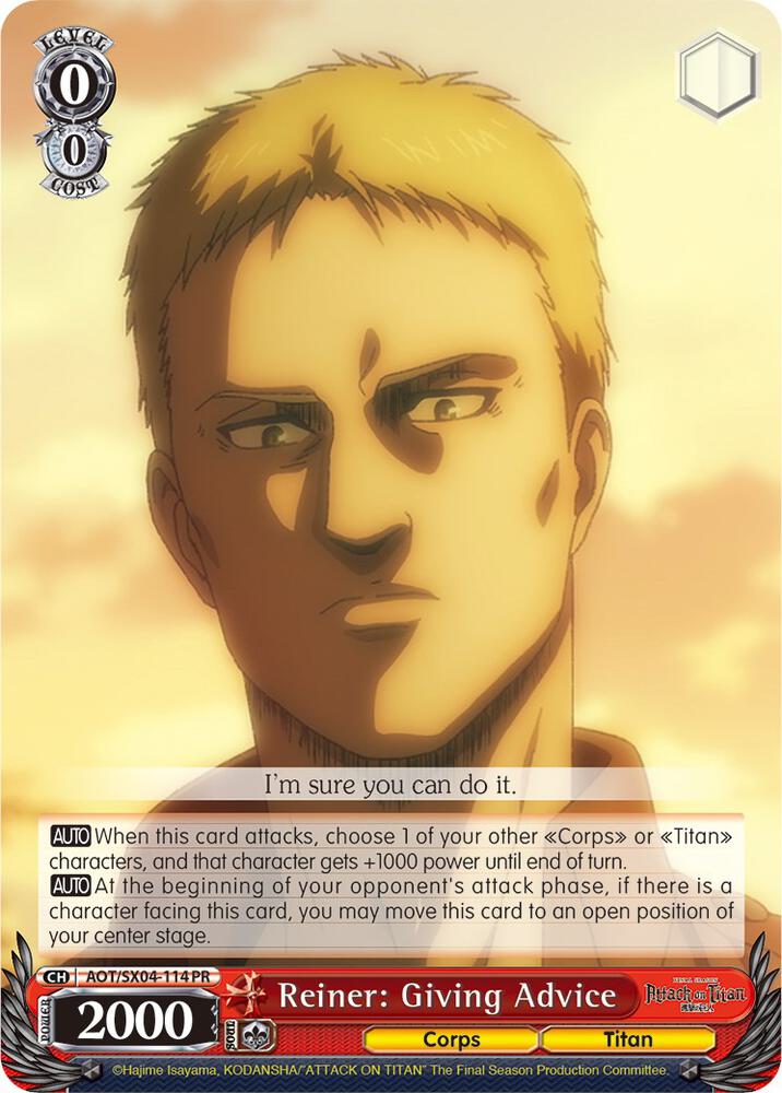 Reiner Giving Advice AOT/SX04-114 PR Attack On Titan: Final Season Card