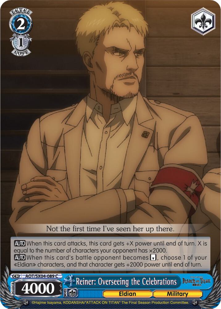 Reiner Overseeing the Celebrations AOT/SX04-089 C Attack On Titan: Final Season Card