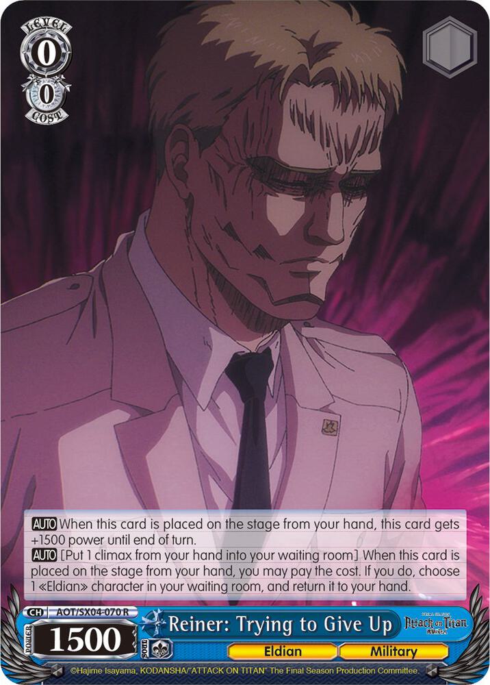 Reiner Trying to Give Up AOT/SX04-070 R Attack On Titan: Final Season Card