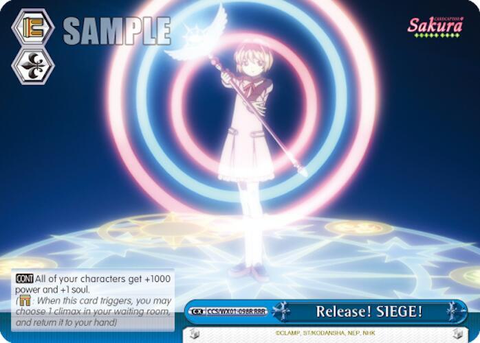Release SIEGE RRR CCS/WX01-098R RRR Cardcaptor Sakura: Clear Card Card