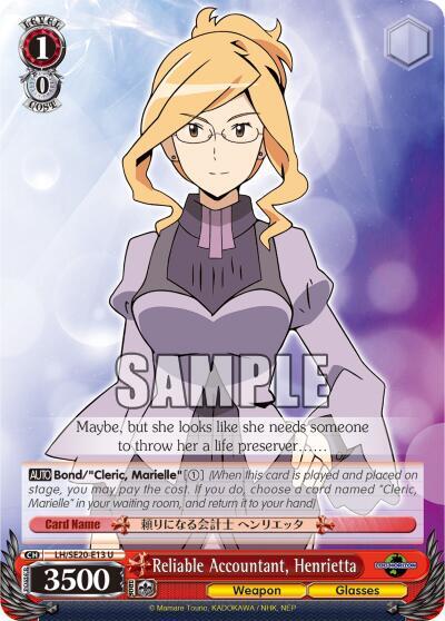 Reliable Accountant Henrietta Alternate Art Foil LH/SE20-E13 U LOG HORIZON Card