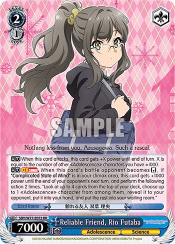 Reliable Friend Rio Futaba SBY/W77-E073 RR Rascal Does Not Dream of a Dreaming Girl Card