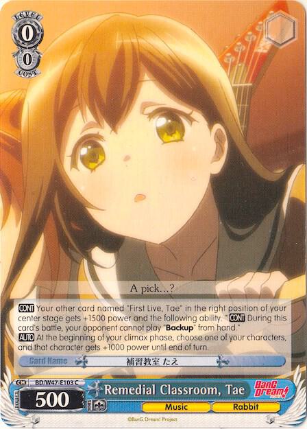 Remedial Classroom Tae BD/W47-E103 C BanG Dream! Card