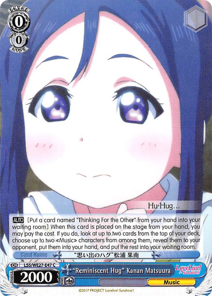 Reminiscent Hug Kanan Matsuura LSS/WE27-E47 C Love Live! Sunshine!! Extra Booster Card