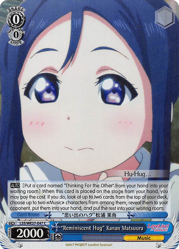 Reminiscent Hug Kanan Matsuura Parallel Foil LSS/WE27-E47 C Love Live! Sunshine!! Extra Booster Card