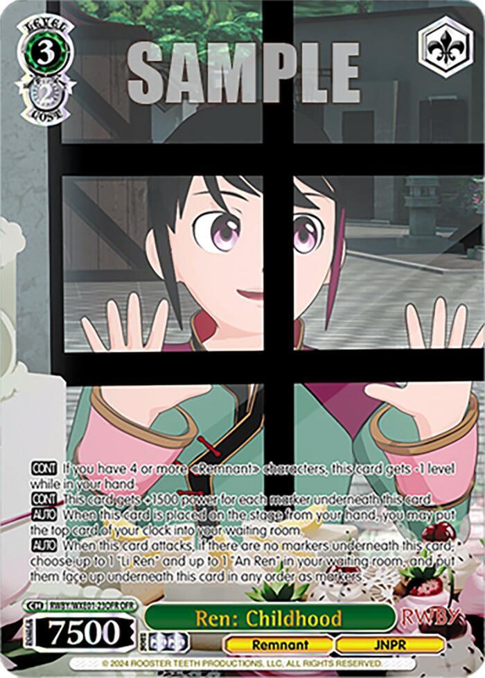 Ren Childhood OFR RWBY/WXE01-23OFR OFR RWBY Premium Booster Card