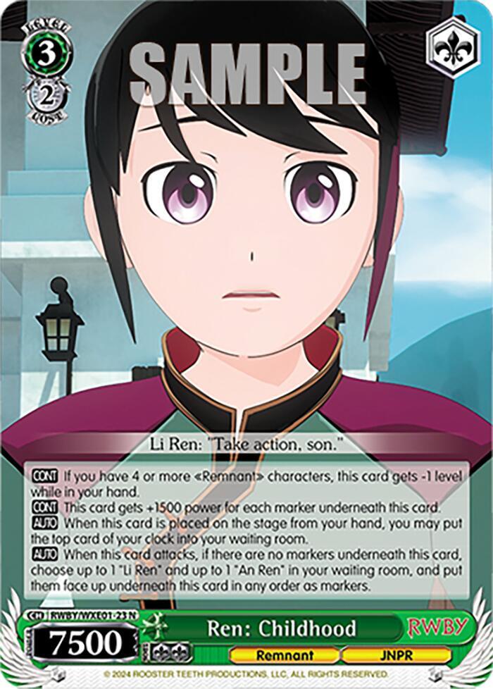 Ren Childhood RWBY/WXE01-23 N RWBY Premium Booster Card