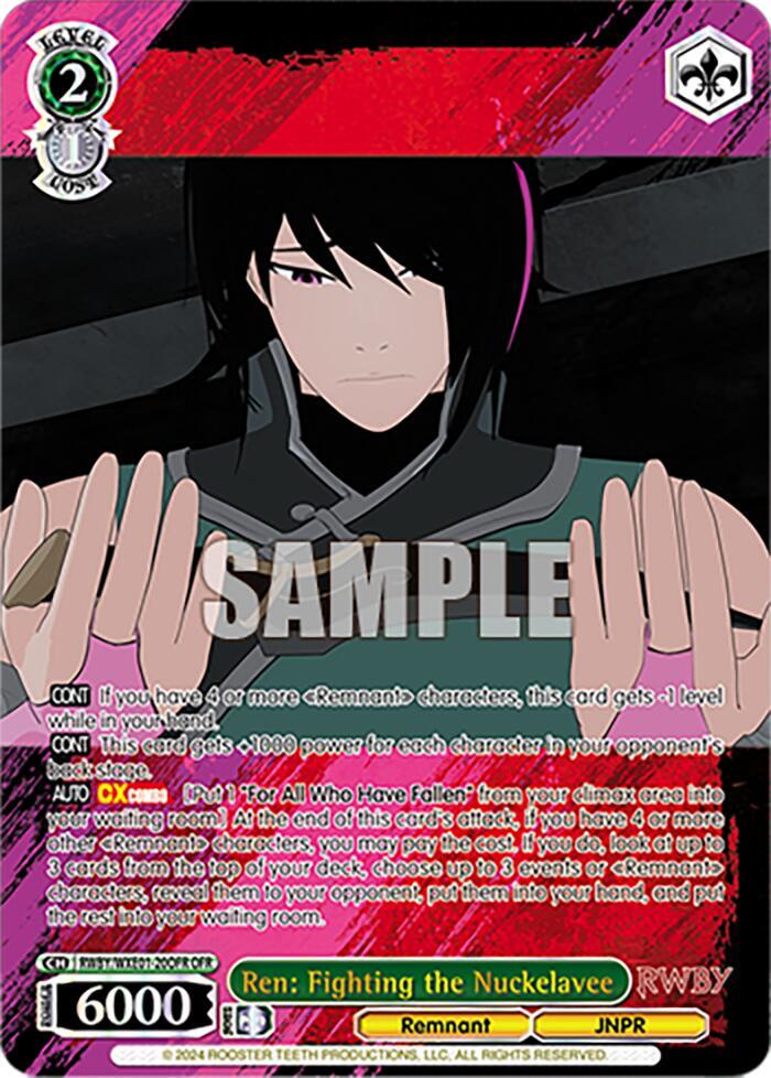 Ren Fighting the Nuckelavee OFR RWBY/WXE01-20OFR OFR RWBY Premium Booster Card
